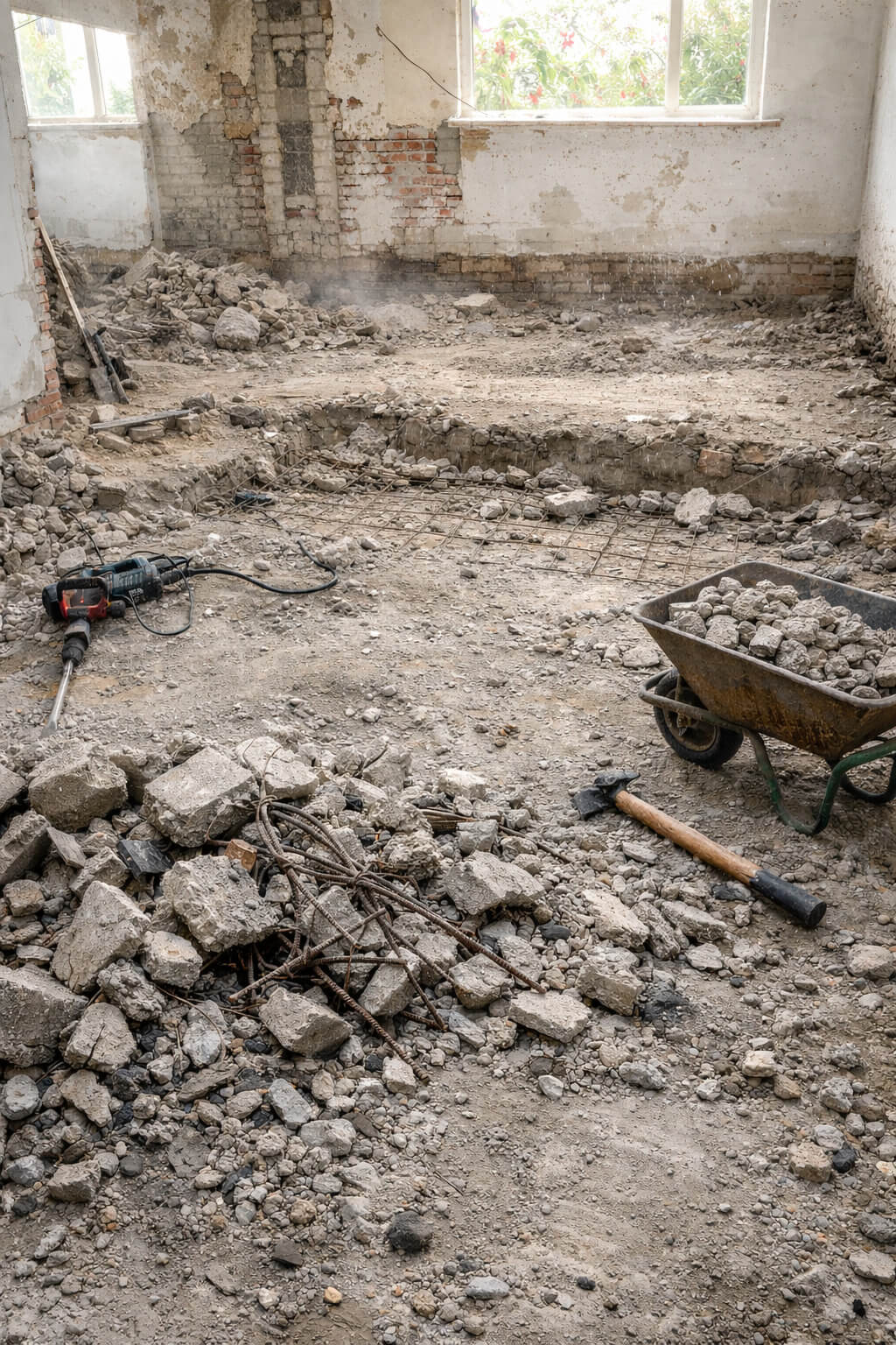 betonvloer verwijderen