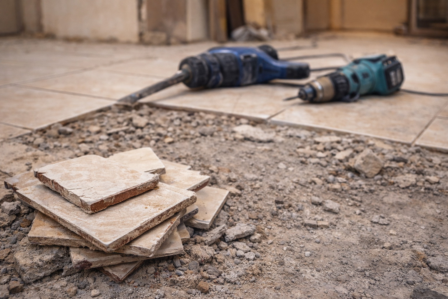 tegelvloer verwijderen